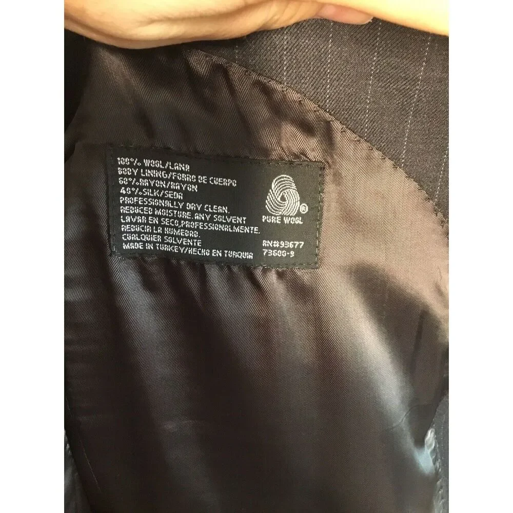 STAFFORD Executive - MEN'S BLACK WOOL BLEND‎ BLAZER JACKET SPORT COAT - SIZE 44L